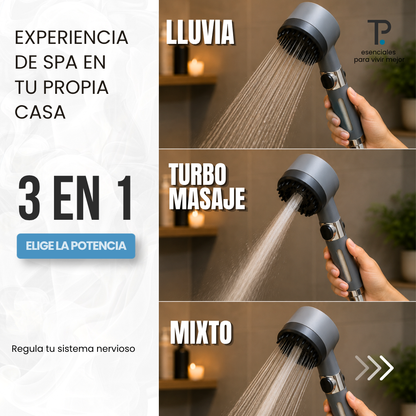 TurboSpa - Cabezal ducha filtro 3 en 1