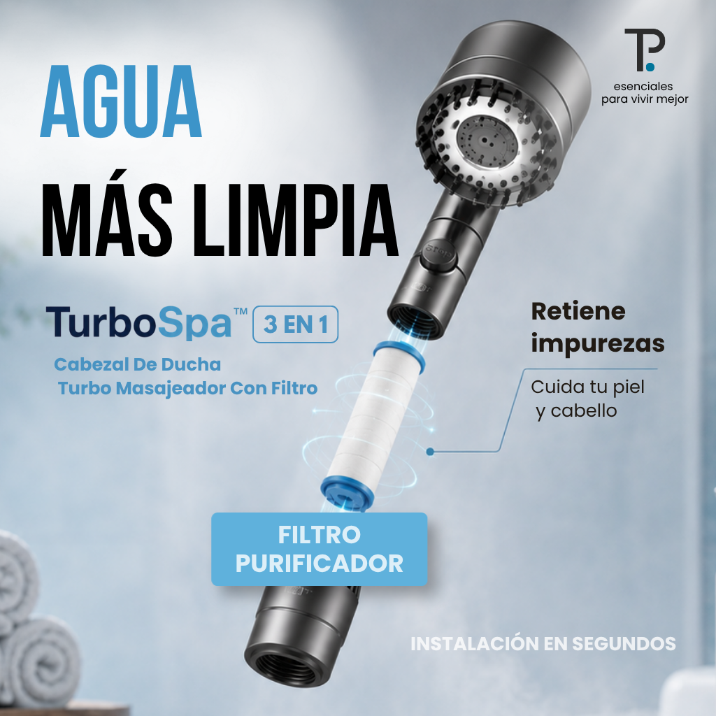 TurboSpa - Cabezal ducha filtro 3 en 1