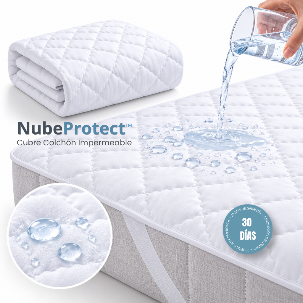 NubeProtect - cubre colchón blanco - impermeable - 2 plazas