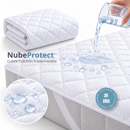 NubeProtect - cubre colchón blanco - impermeable - 2 plazas
