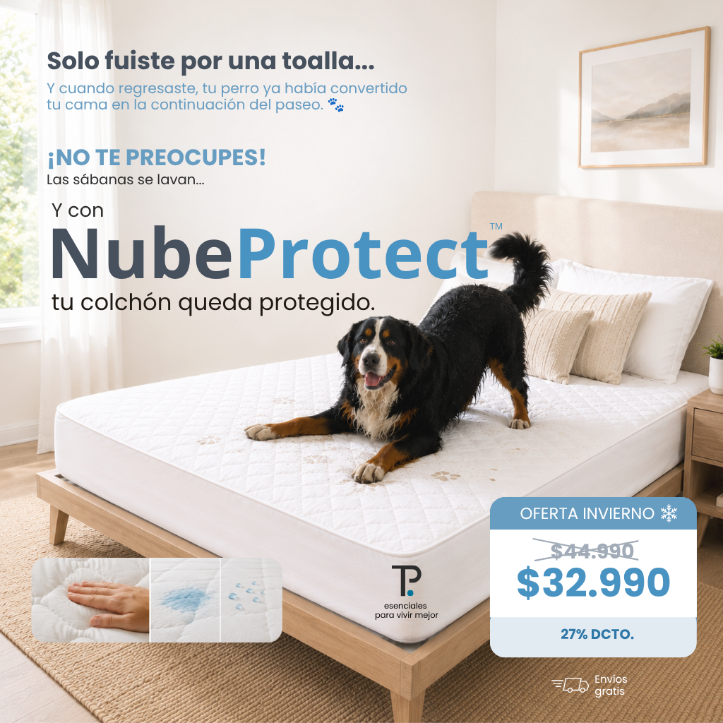 NubeProtect - cubre colchón blanco - impermeable - 2 plazas